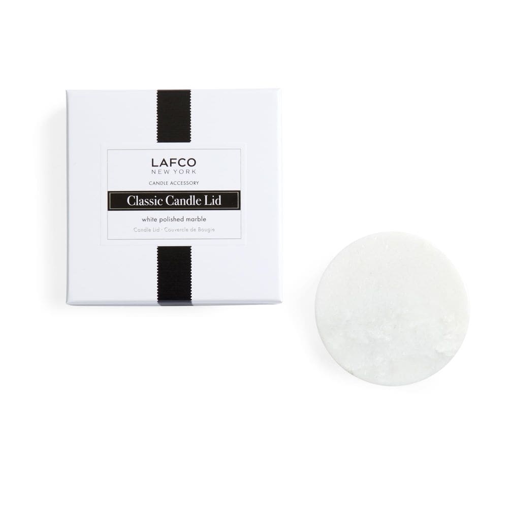 Tampa de vela LAFCO New York Classic White Polido