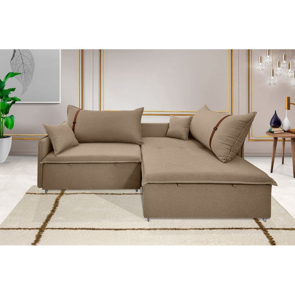 Sofá Valence Slim Premium Sem Caixa de 2,60m - Linho cor Marrom