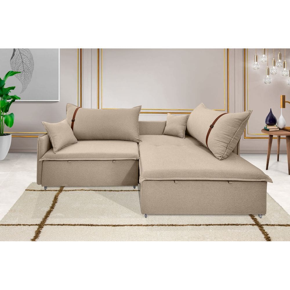 Sofá Valence Slim Premium Sem Caixa de 2,20m - Linho cor Bege