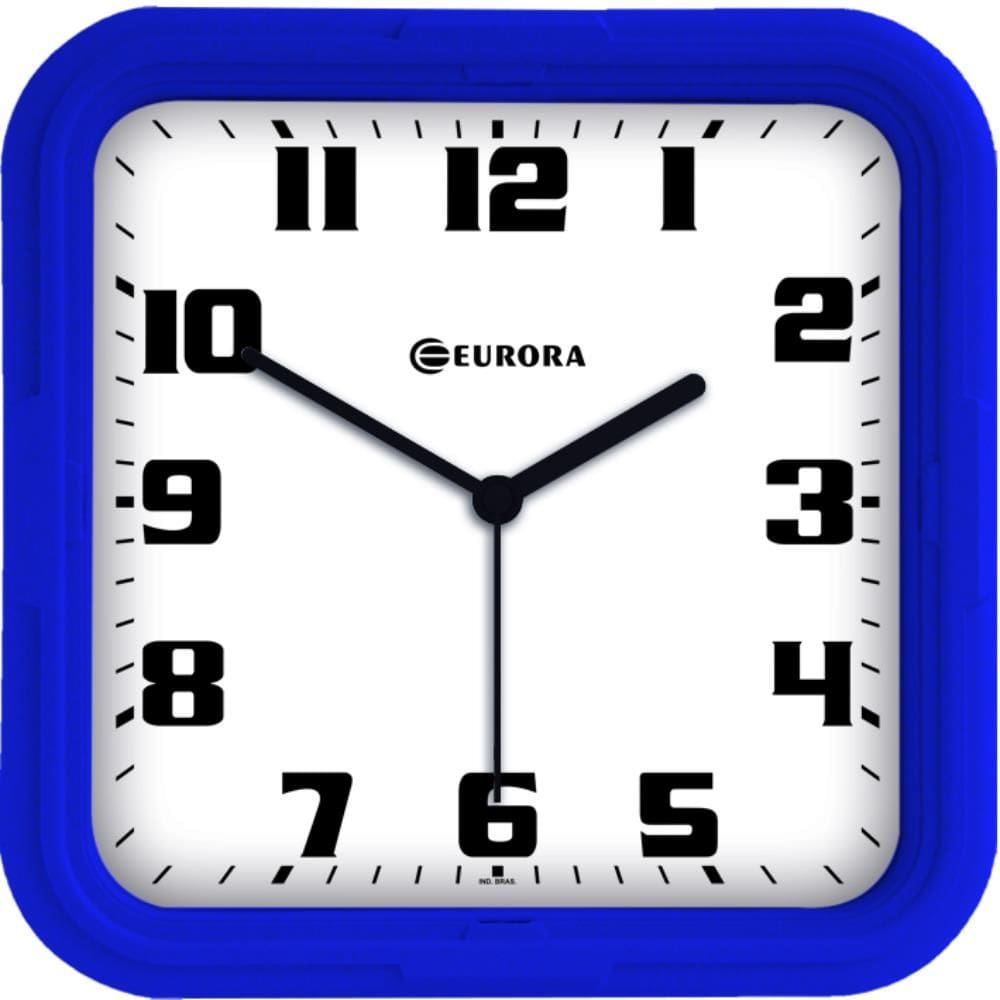 Relógio De Parede Eurora Ref: 6540-144 Azul Quadrado