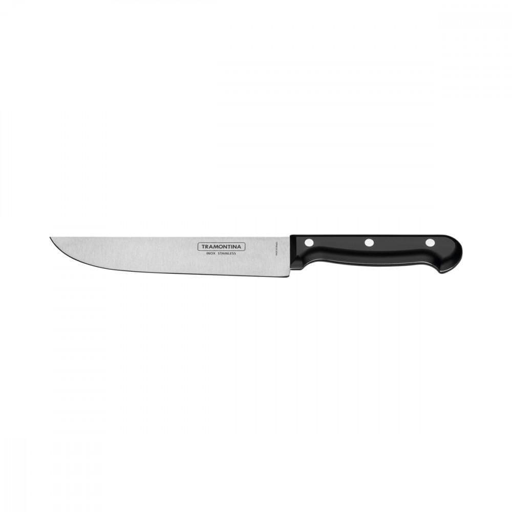 Faca Para Cozinha Tramontina Ultracorte Com Lâmina Em Aço Inox E Cabo De Polipropileno Preto 7"