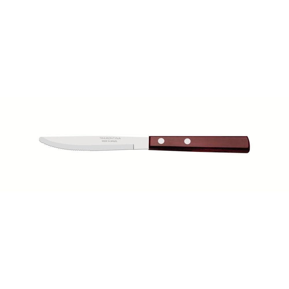 Faca Para Sobremesa Tramontina 3" Em Aço Inox E Cabo Em Madeira Polywood Vermelho Tramontina