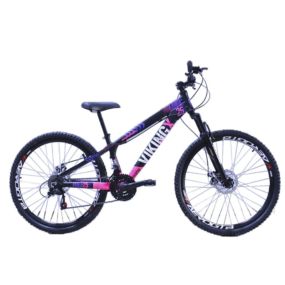 Bicicleta Viking X TUFF 25/30 26 Freio a Disco 21 V Preto Rosa do Grau