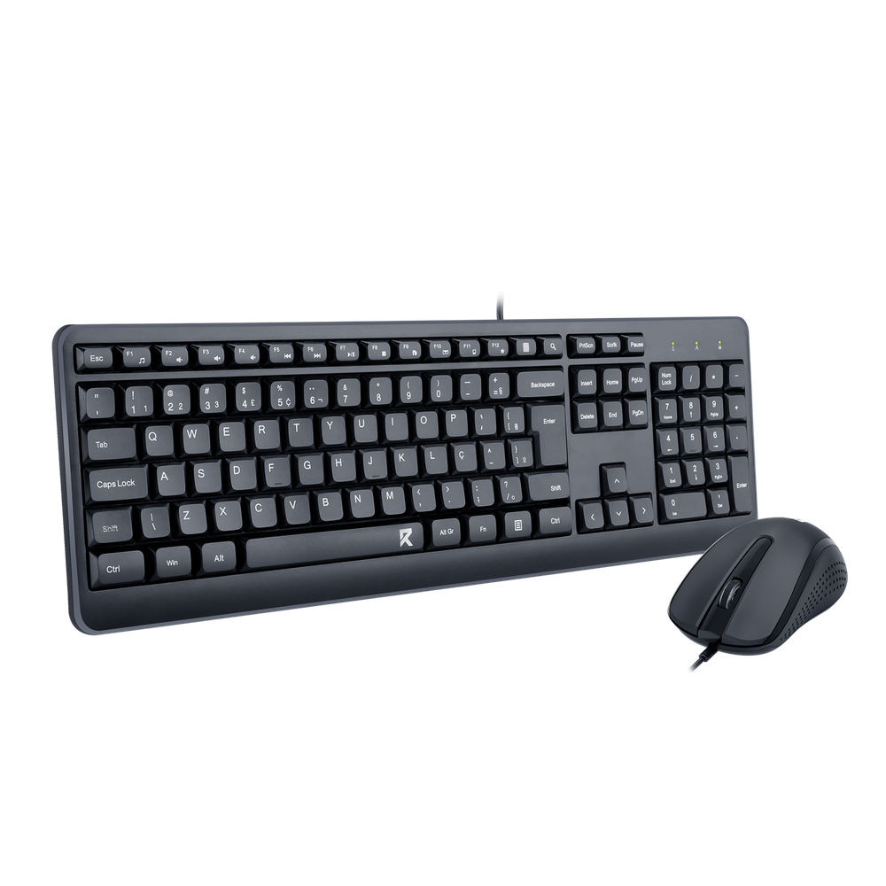 Combo Mouse e Teclado Redragon R Office BS-7092 Preto 1200 DPI
