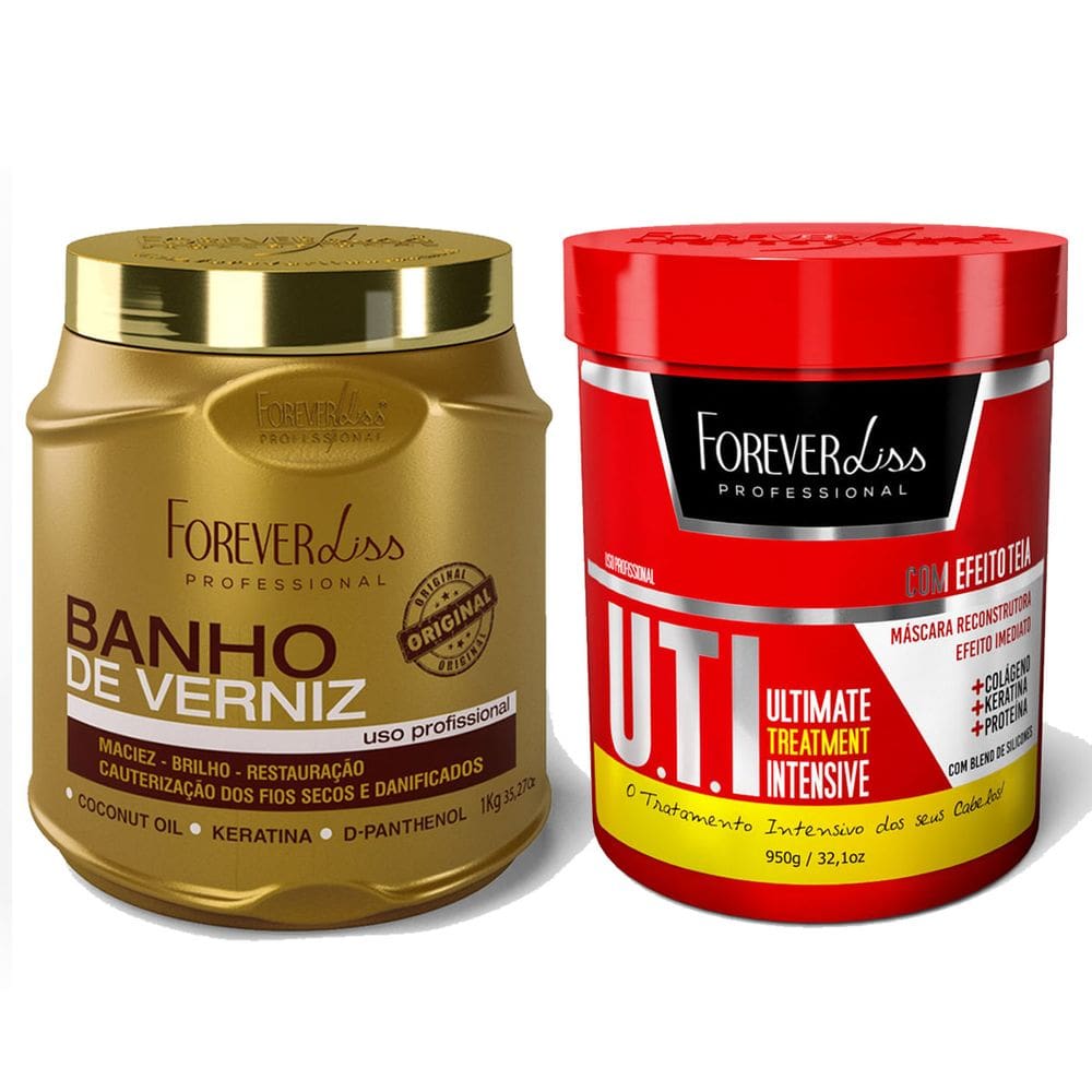 Kit Mascara UTI e Másc. Banho de Verniz Forever Liss 1Kg