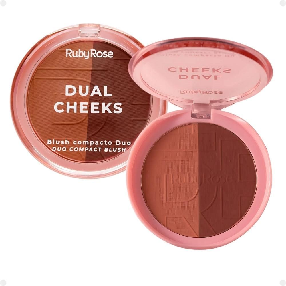 Blush Compacto Duo Ruby Rose Dual Cheeks Ivory e Bronze Hb-m03-4