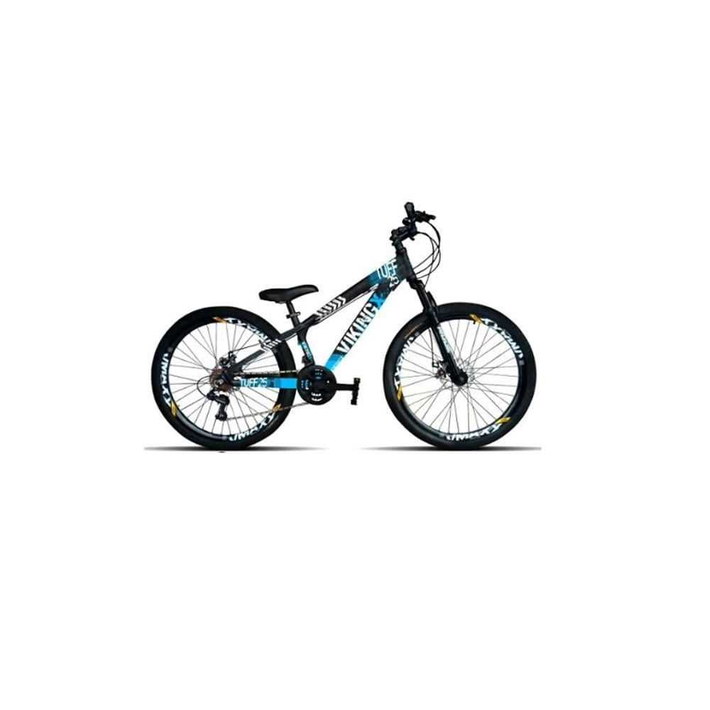 Bicicleta Viking Aro 26 TuffX25/30 Vmaxx Freio a Disco 21V Preto Azul do Grau