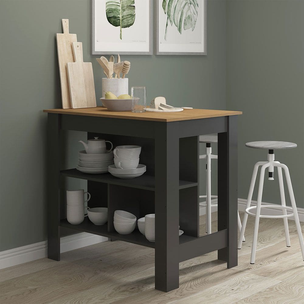 Bancada para Ilha de Cozinha Americana 103x92cm Cinza MDP 0746 Menu Móveis