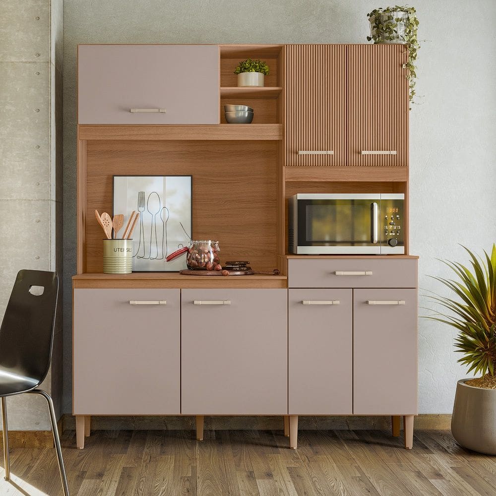 Cozinha Compacta Yara 160 Ipê Fendy Nicioli