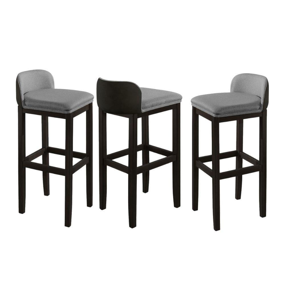 Kit 3 Banqueta Alta Estofada Onix Cozinha Bar Com Pés Madeira