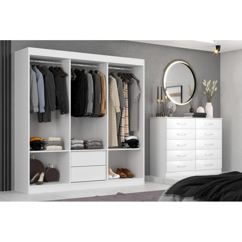 Closet Lisboa com Cômoda 10 Gavetas Premium Marbela