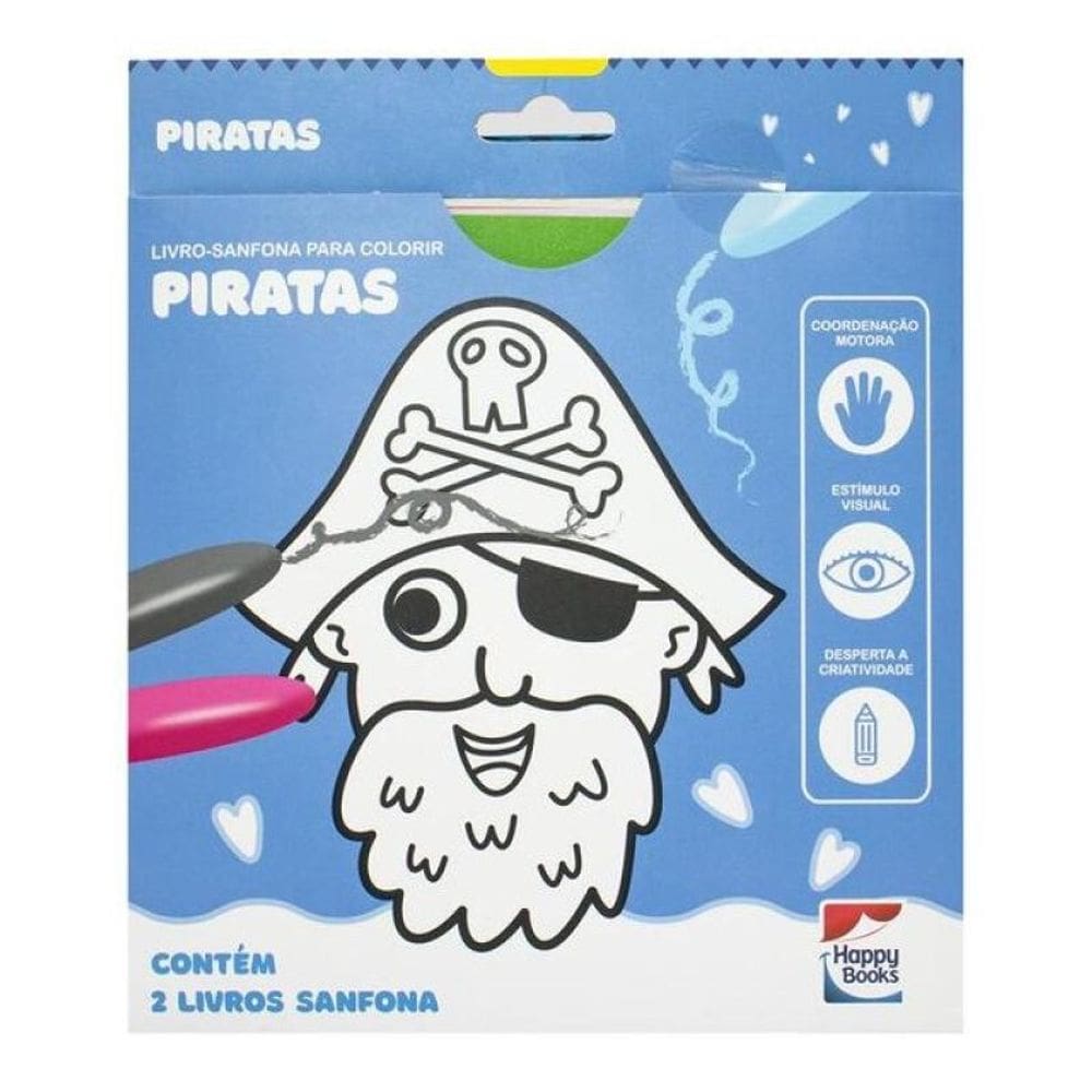 Livro-Sanfona Para Colorir: Piratas