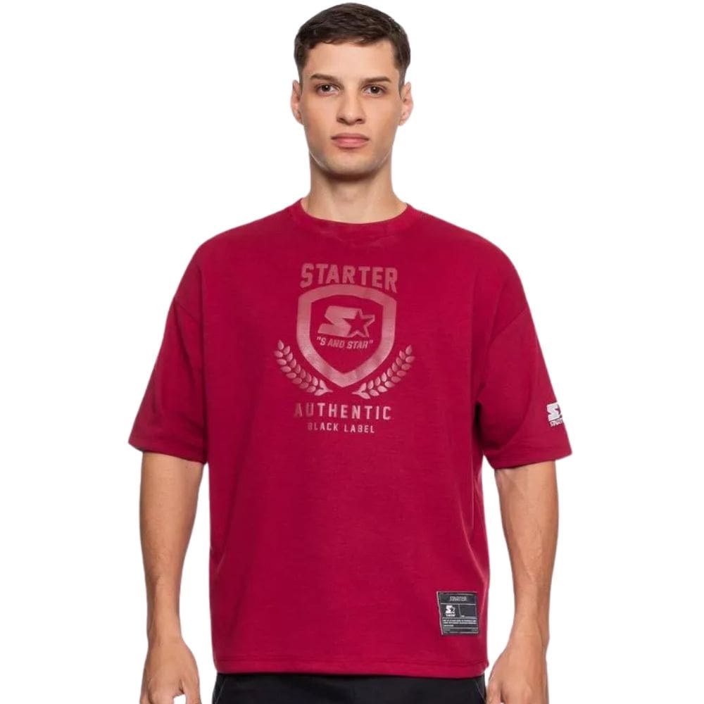 Camiseta Masculina Starter Oversized Arch Vinho A293A