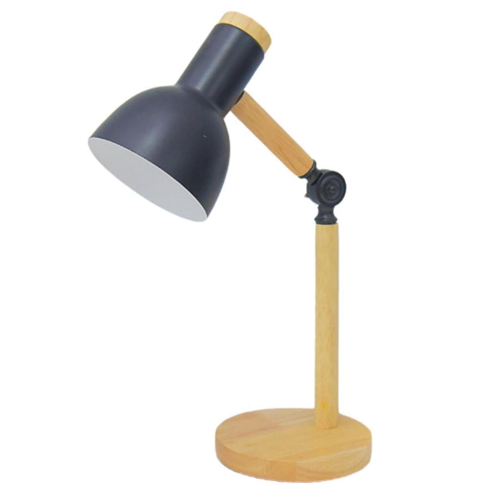 Luminária Mesa Abajur 45Cm Articulada Retrô Madeira Gimpo