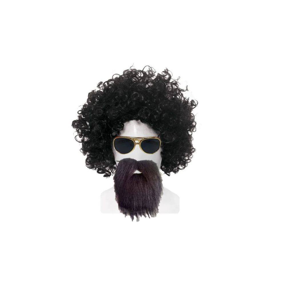 Fantasia Raul Seixas Peruca Barba Oculos Halloween Carnaval