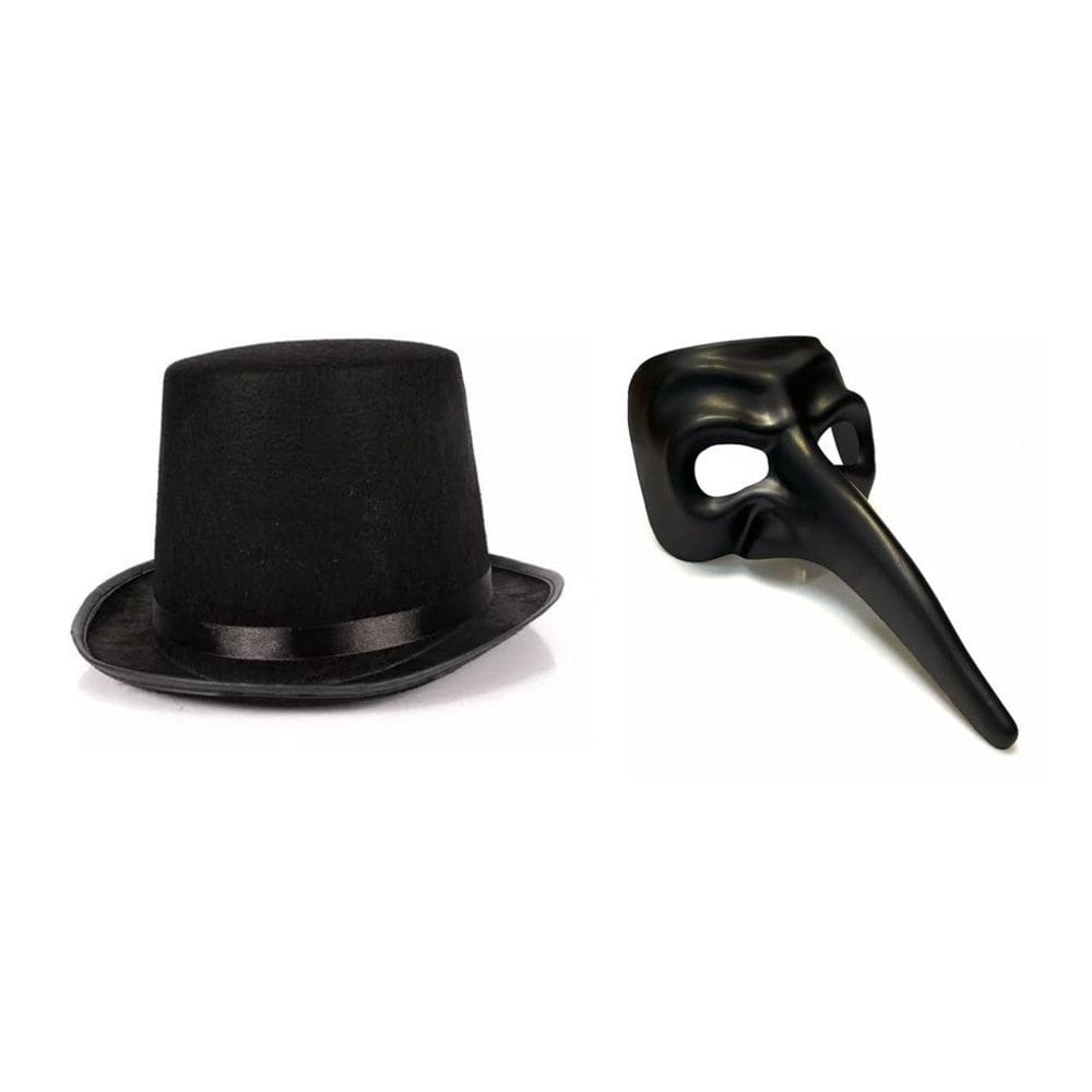 Fantasia Praga Negra Cartola E Mascara Halloween