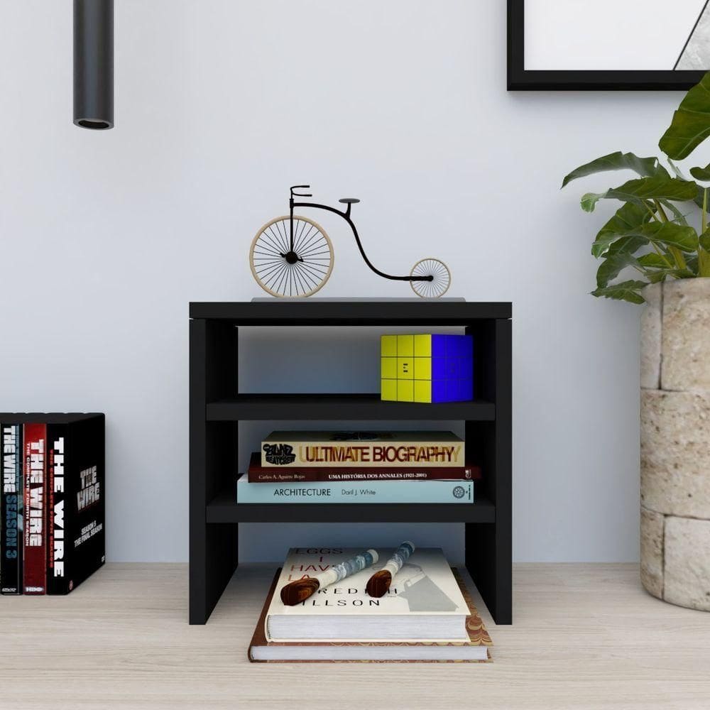 Escaninho Organizador De Mesa Preto30x20x30cm