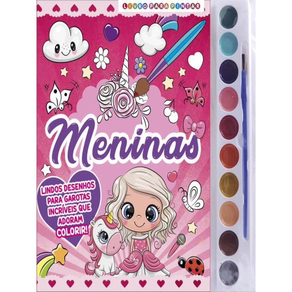 Meninas Livro Para Pintar Com Aquarela