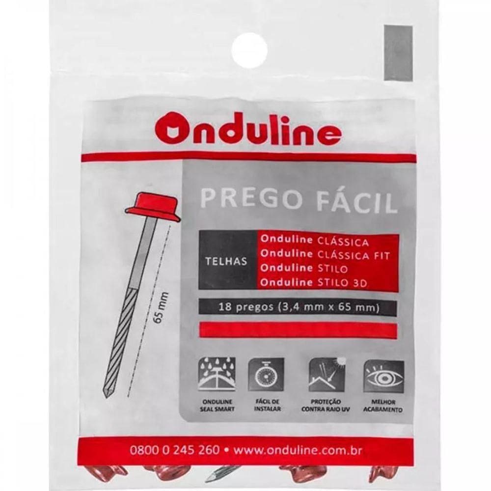 Prego Para Telha Onduline Prego Fácil 34x65mm Com 18.un