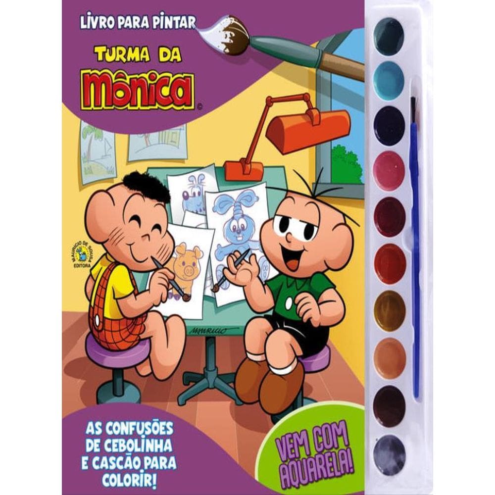 Turma Da Mônica Livro Para Pintar Com Aquarela
