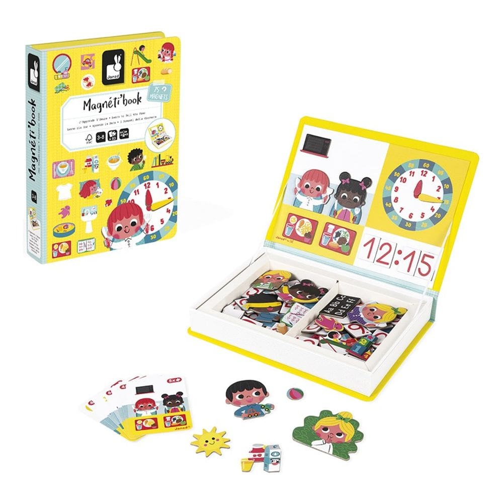 Livro Magnético Aprenda As Horas Brinquedo Educativo Com 83 Peças Em Madeira