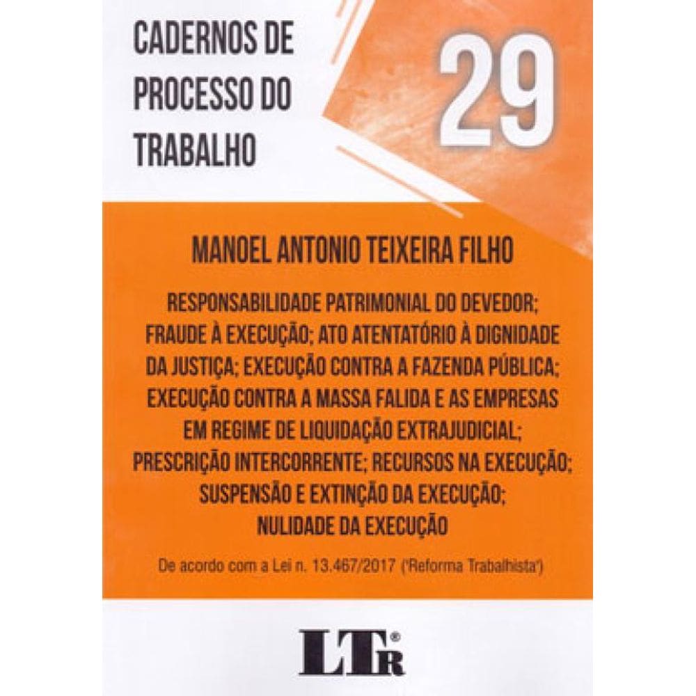Cadernos De Processo Do Trabalho - 2019 - Vol. 29