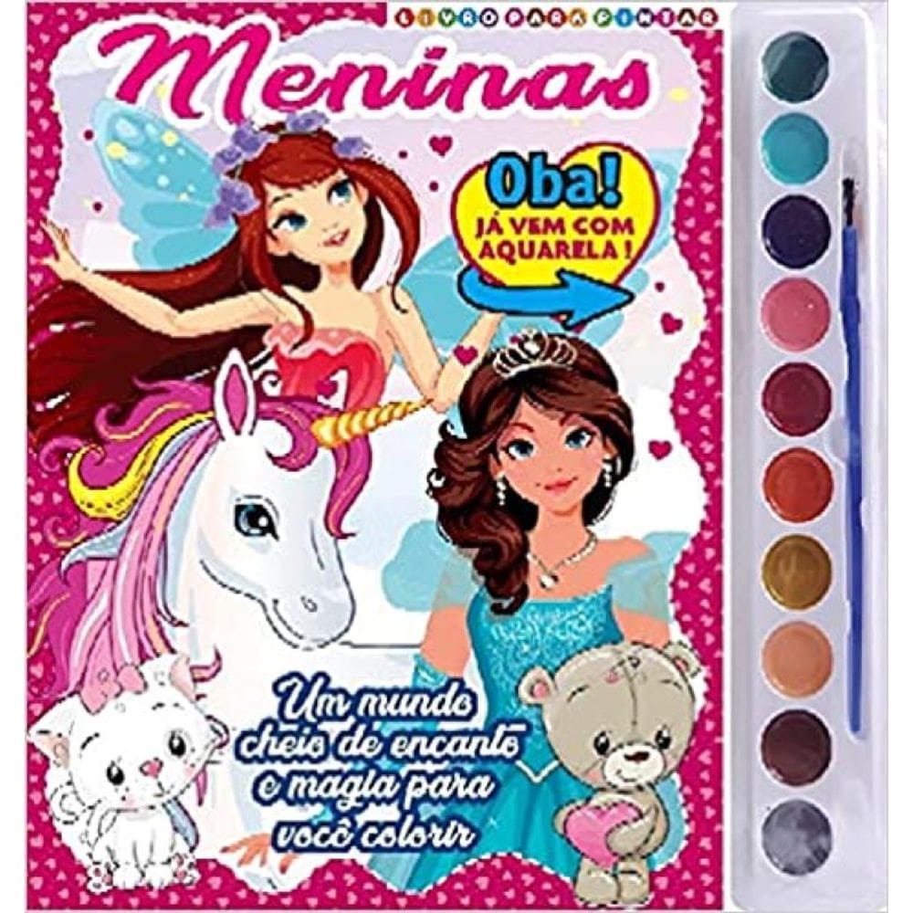 Meninas Livro Para Pintar Com Aquarela