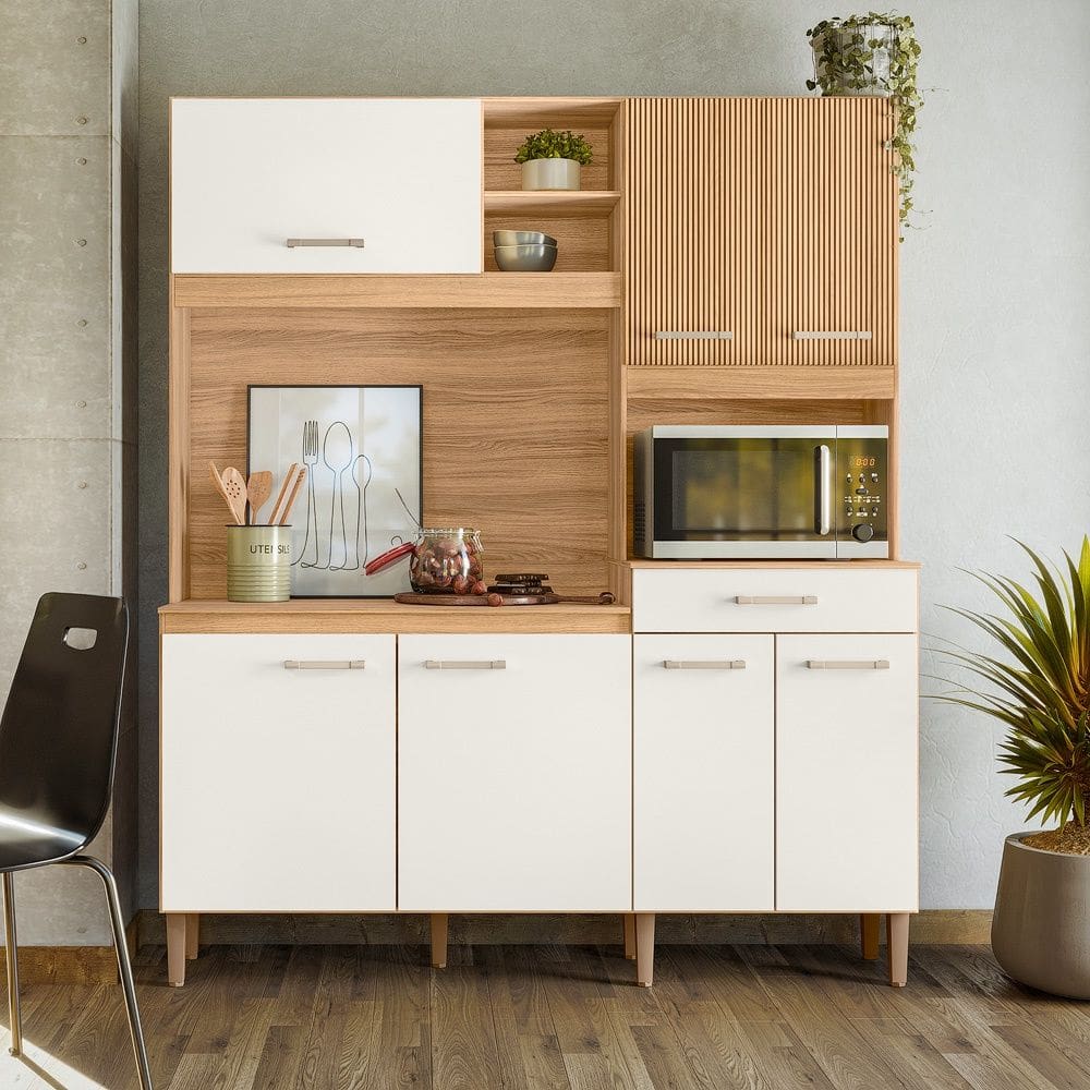 Cozinha Compacta Yara 160 Freijo Off White Nicioli