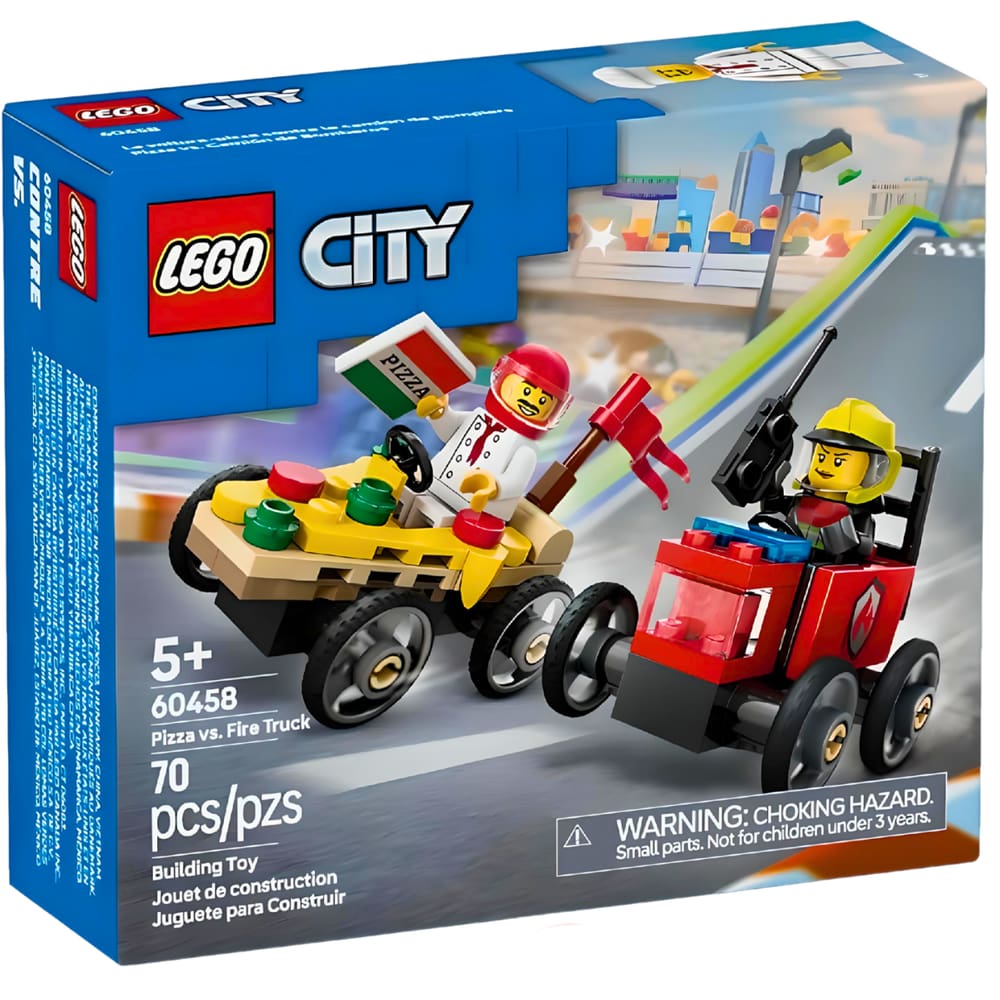Lego City Carro de Pizza vs Caminhão de Bombeiros 60458
