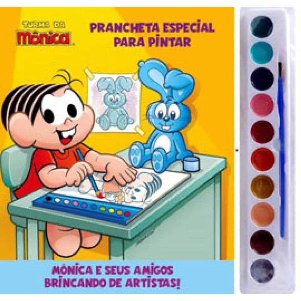 Turma Da Mônica - Prancheta Especial Para Pintar Com Aquarela - Mônica