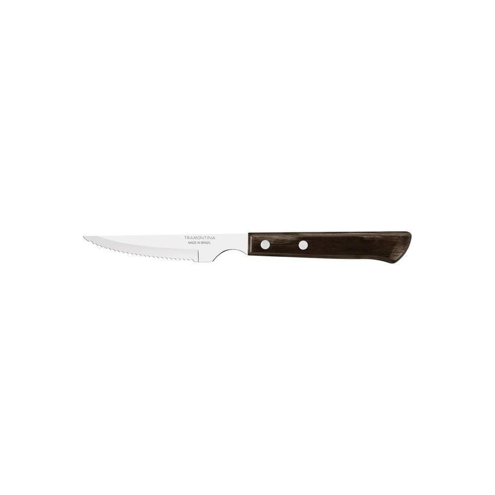 Faca Para Churrasco Tramontina 4" Em Aço Inox E Cabo Em Madeira Polywood Castanho Tramontina