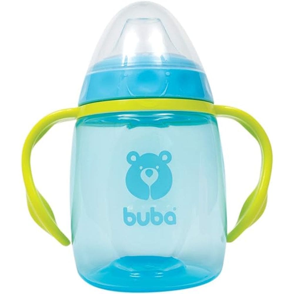 Copo Treinamento c/ Alça Bico Silicone 270ml Azul Buba