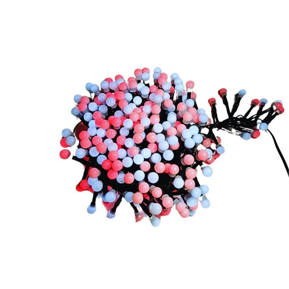 Festao 400 Leds Bolinhas Branco E Vermelho Pisca C- Memoria