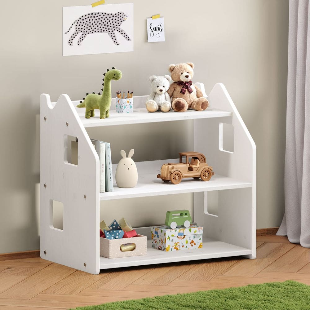 Armário Infantil Brinquedos Branco Organizador Madeira Yasmin