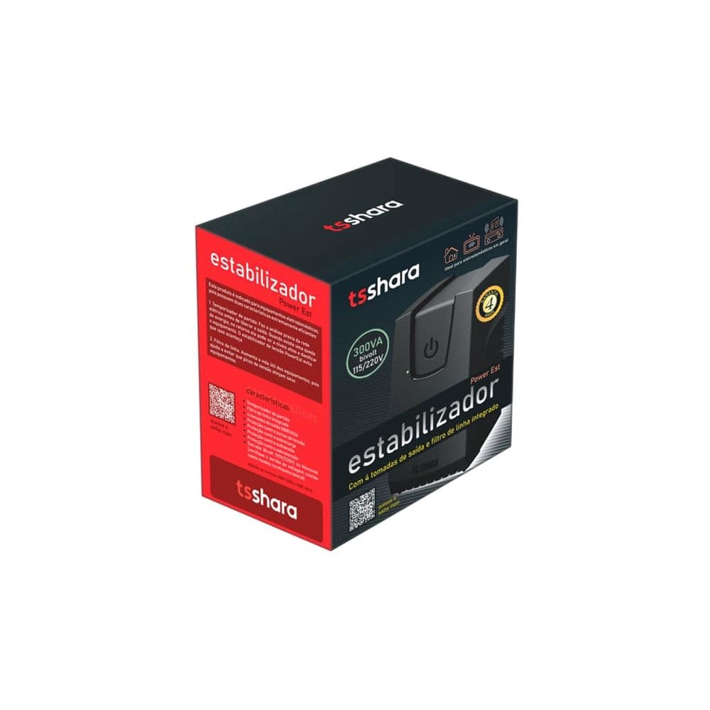 Estabilizador TS Shara 500VA Bivolt 4T Saida 115Vac - 9116