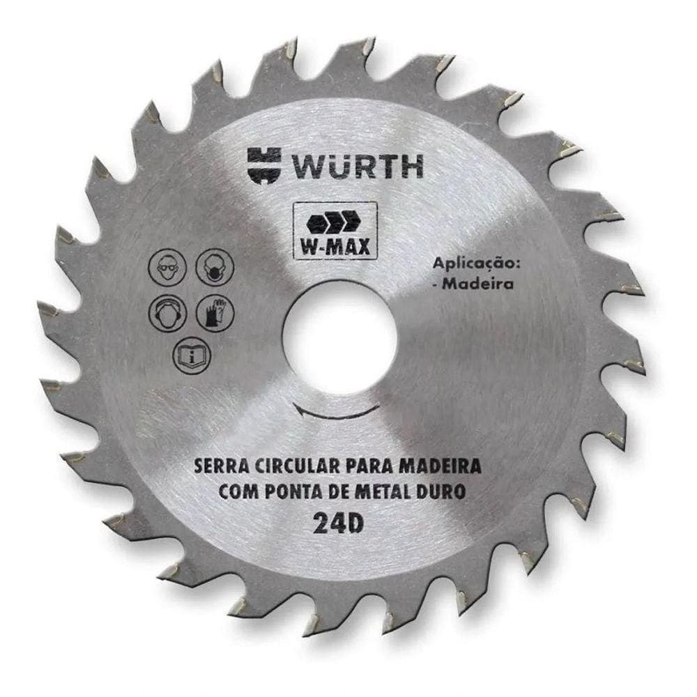 Disco De Serra Circular Para Madeira Vídea Wurth 4.3/8(110mm) 24 Dentes