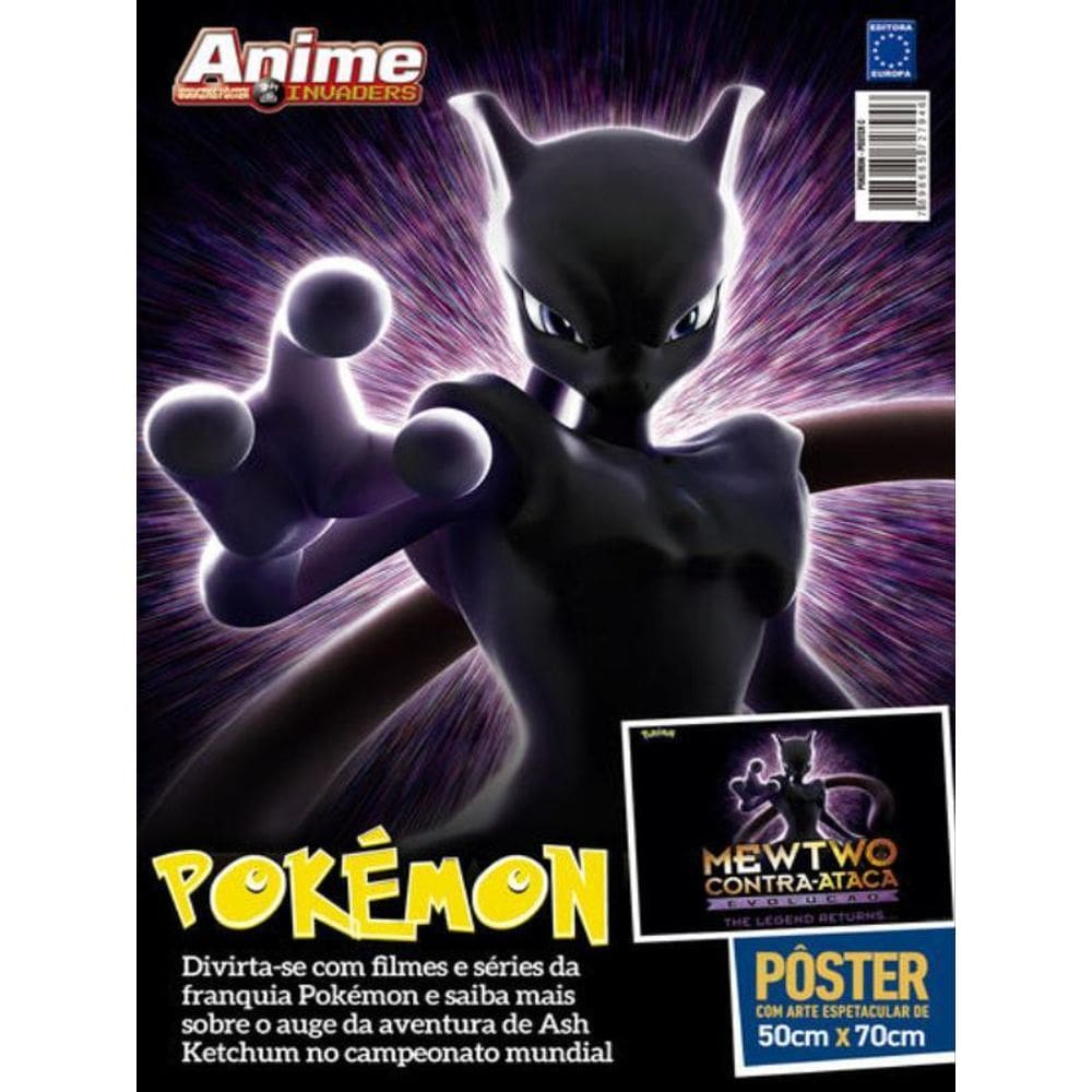 Superpôster Anime Invaders - Pokémon - Arte C - Mewtwo Contra-Ataca