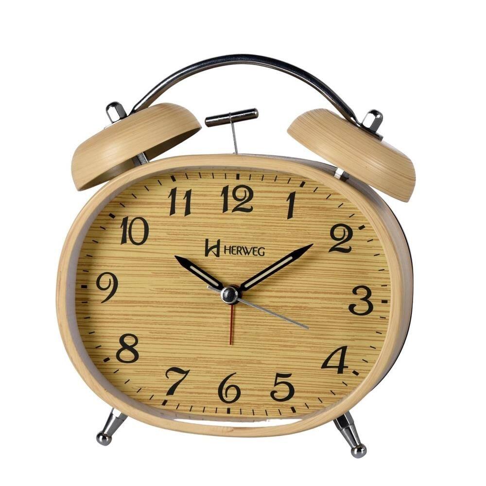 Despertador Quartz Herweg Ref: 2717-324 Estilo Madeira Campainha
