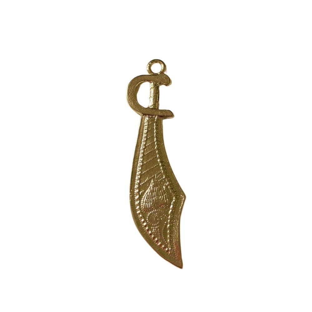 Pingente Espada 10 Cm Metal Banhado Dourado