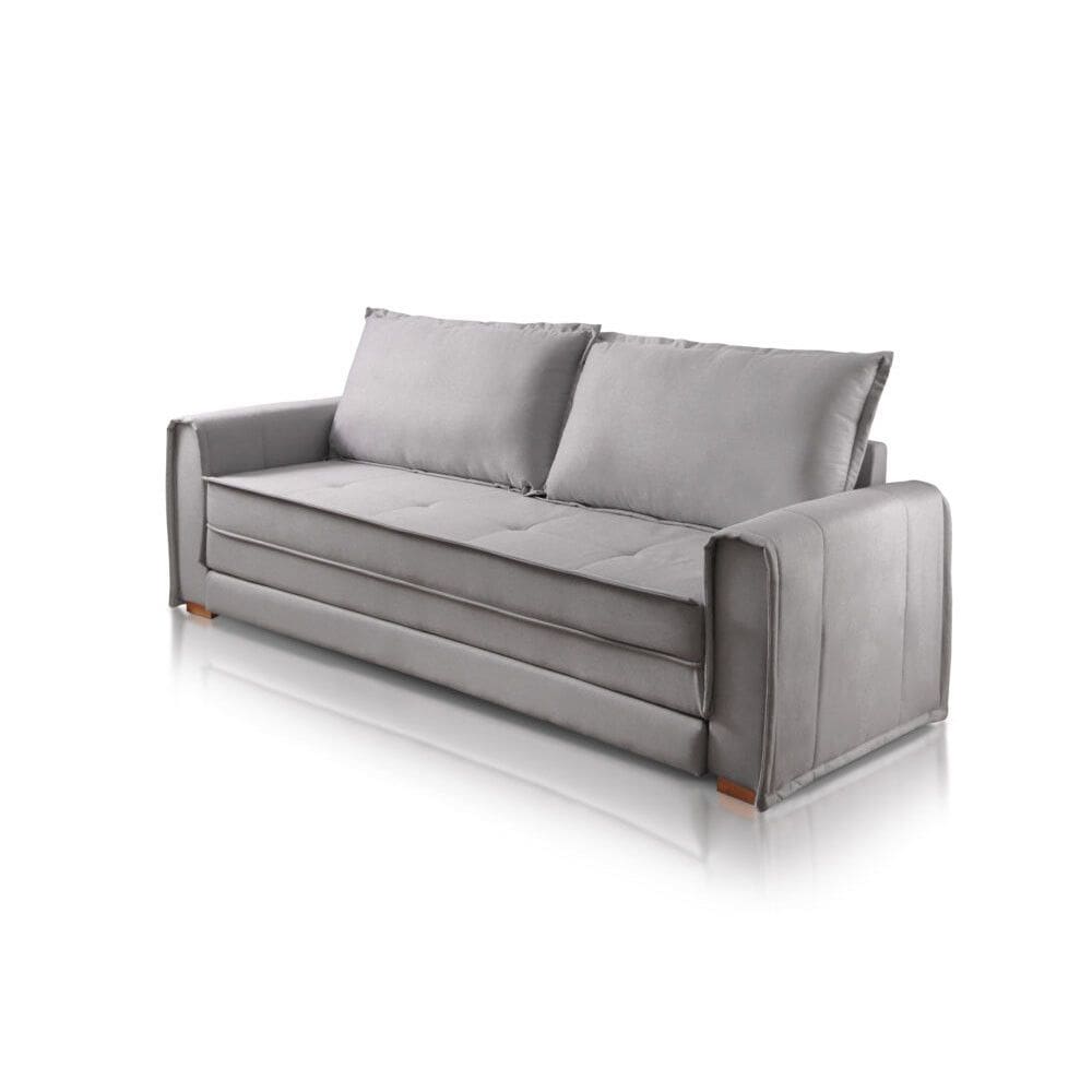 Sofá Cama Maldivas Dobrável com Colchão 2.23m Almofadas Soltas JC Estofados