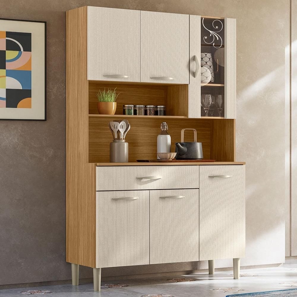 Armário de Cozinha Compacta MDF 6 Portas Golden Plus