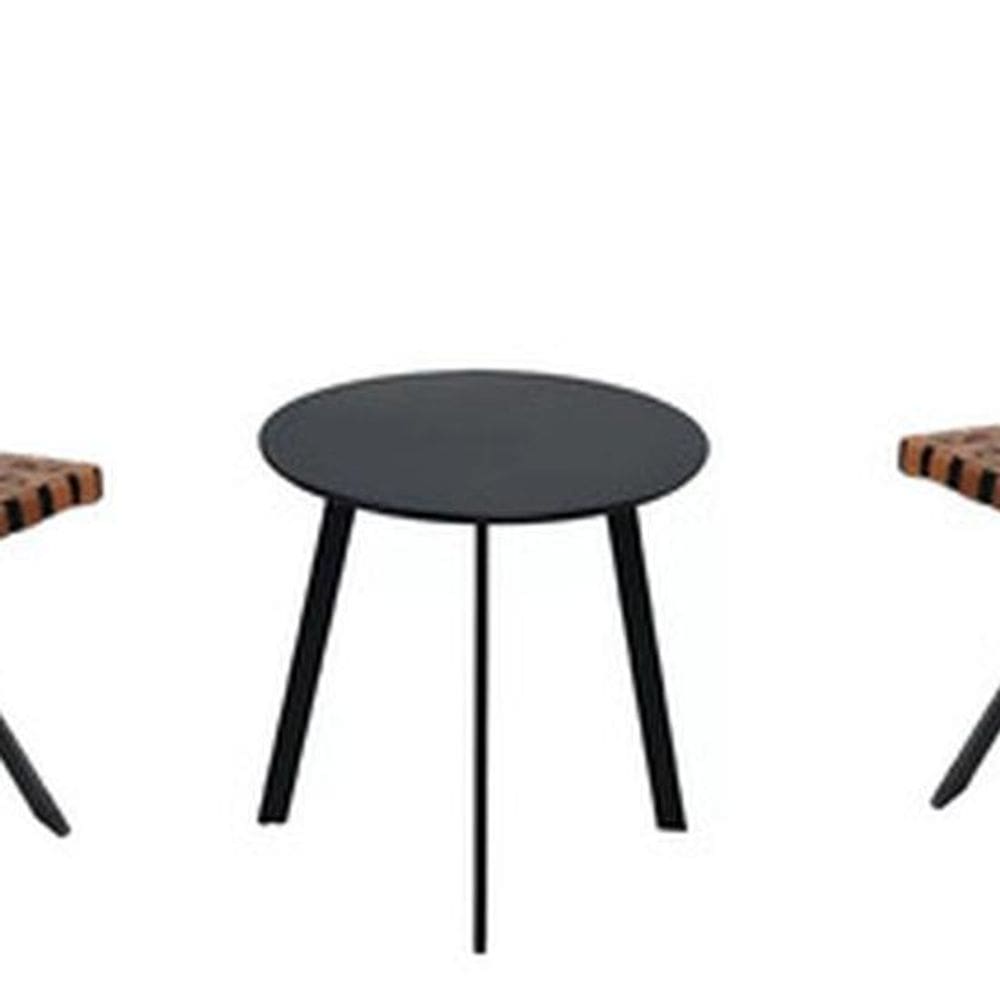 Conjunto Varanda E Jardim 3 Pecas Aco Vime Rattan - Veraneio