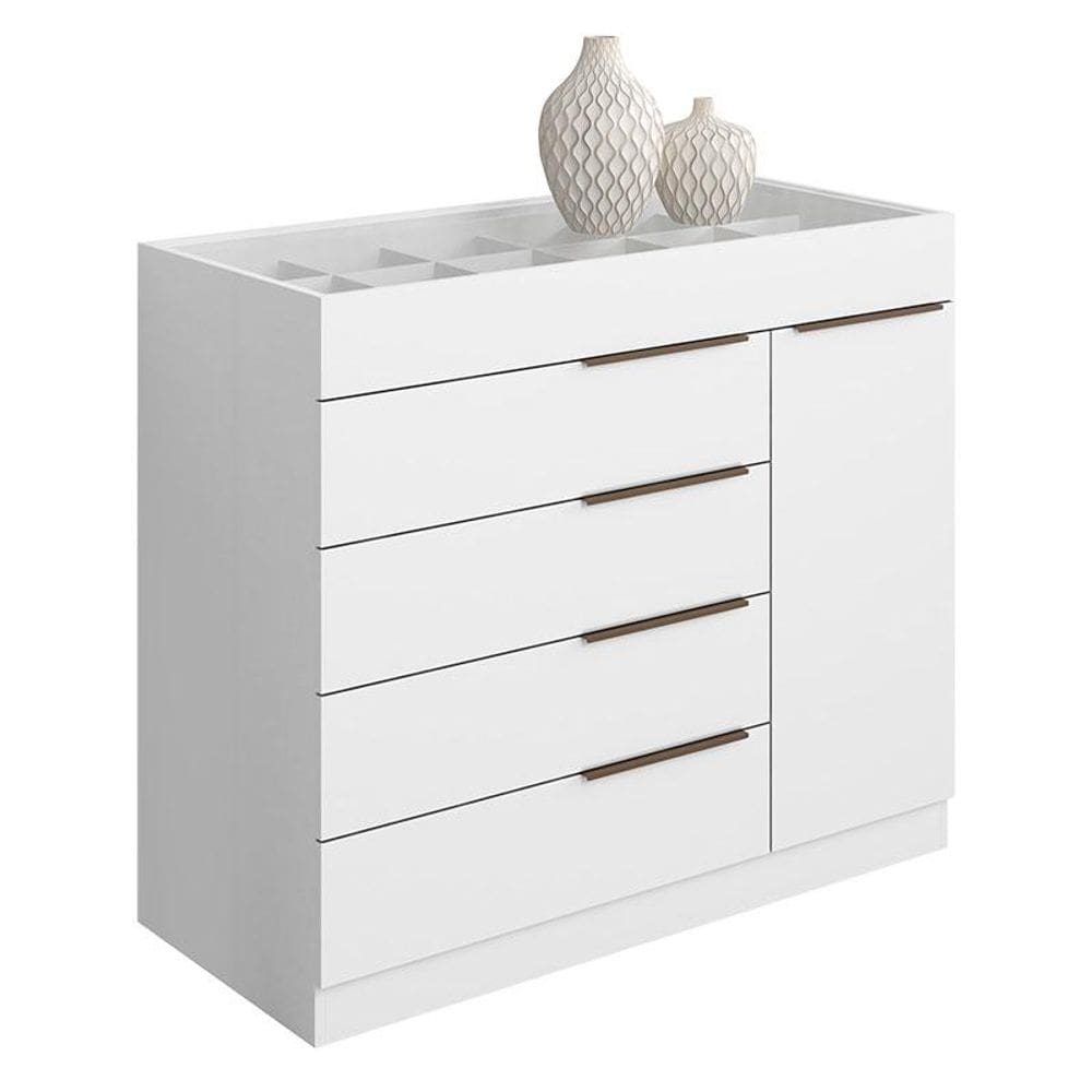 Cômoda Sapateira Sevilha 2004147 Branco Brilho - Aramóveis