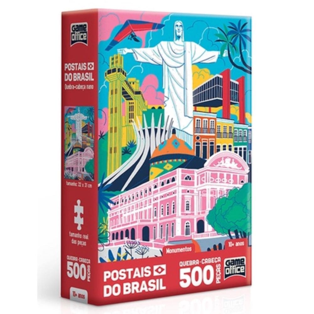 Postais do Brasil – Monumentos Quebra Cabeça 500 peças Nano