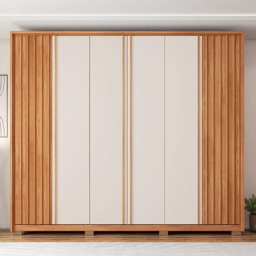 Guarda Roupa Casal Apollo 6 Portas Freijo Off White Caemmun