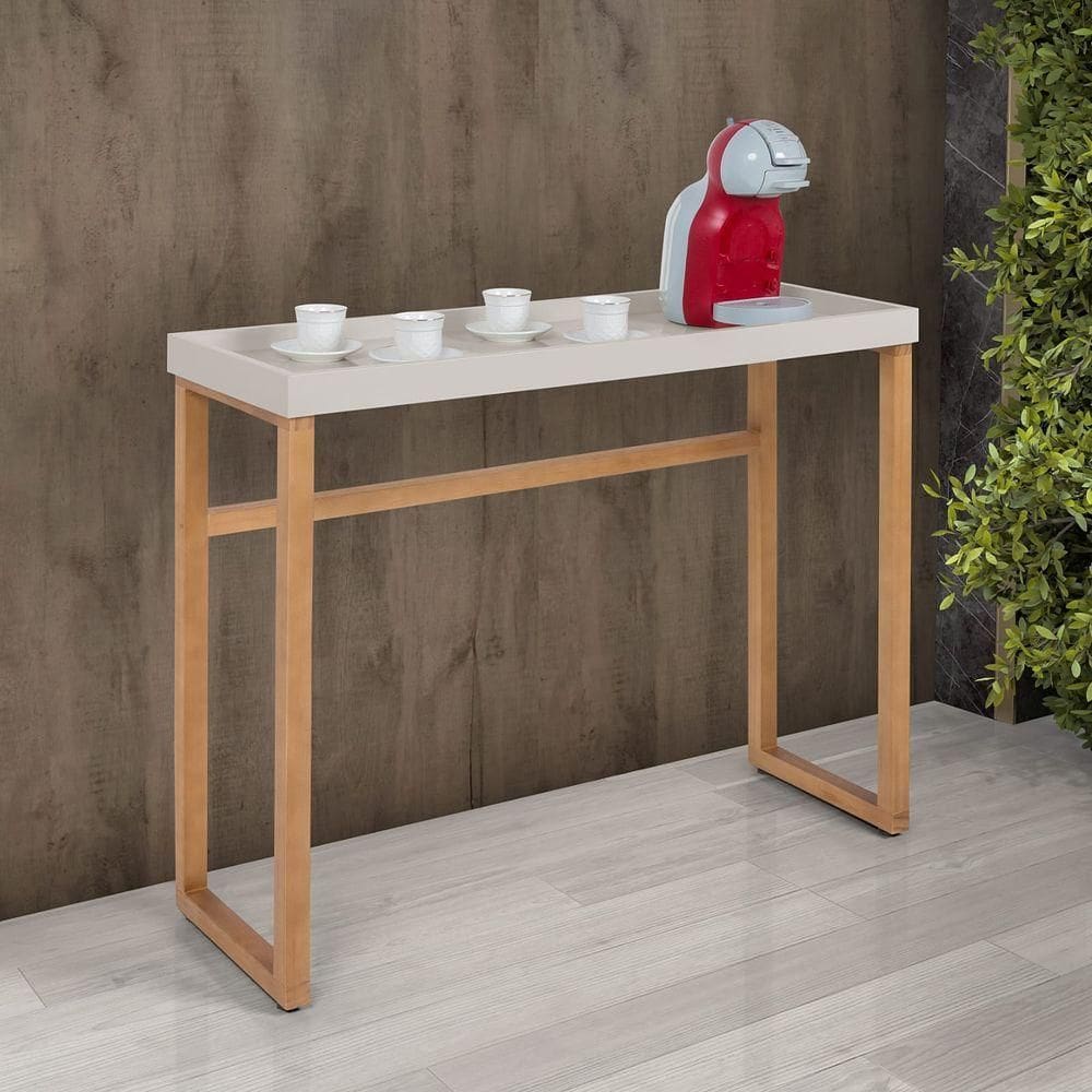 Aparador Gourmet Slim Com Bandeja Sala Cozinha Off White
