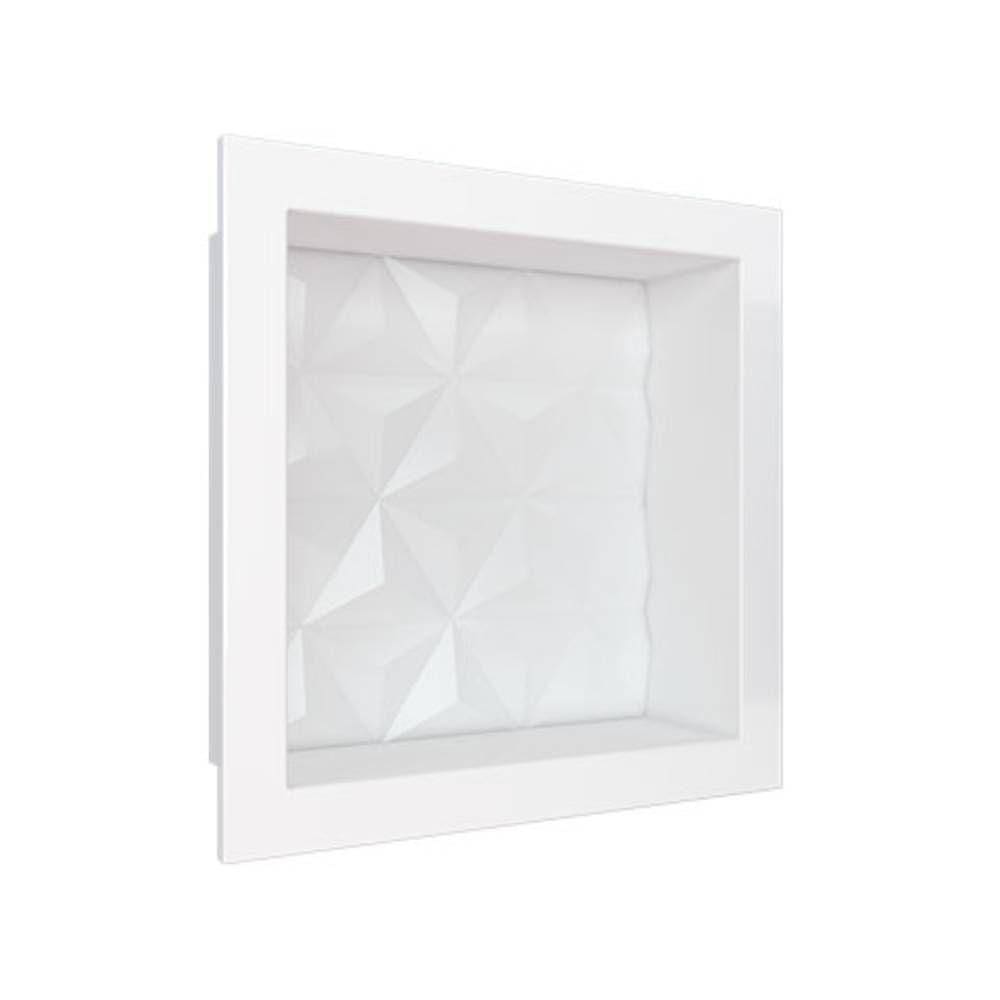 Nicho Texturizado Marmore Sintético Cozimax - 30x30cm - Branco