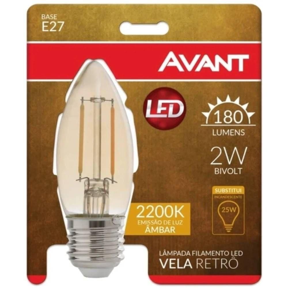 Lâmpada Led Vela E27 Retro Bivolt Avant