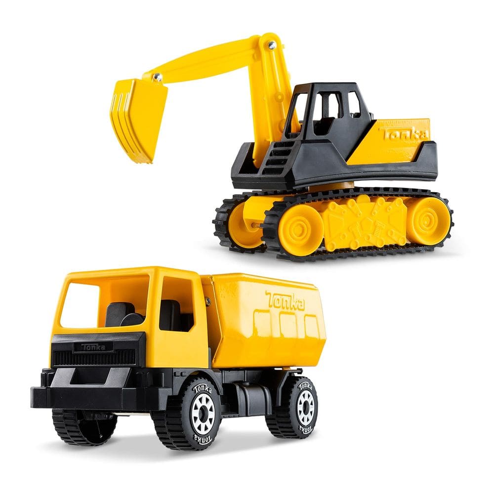 Caminhão basculante e escavadeira Toy Tonka Steel Classics Giga Series