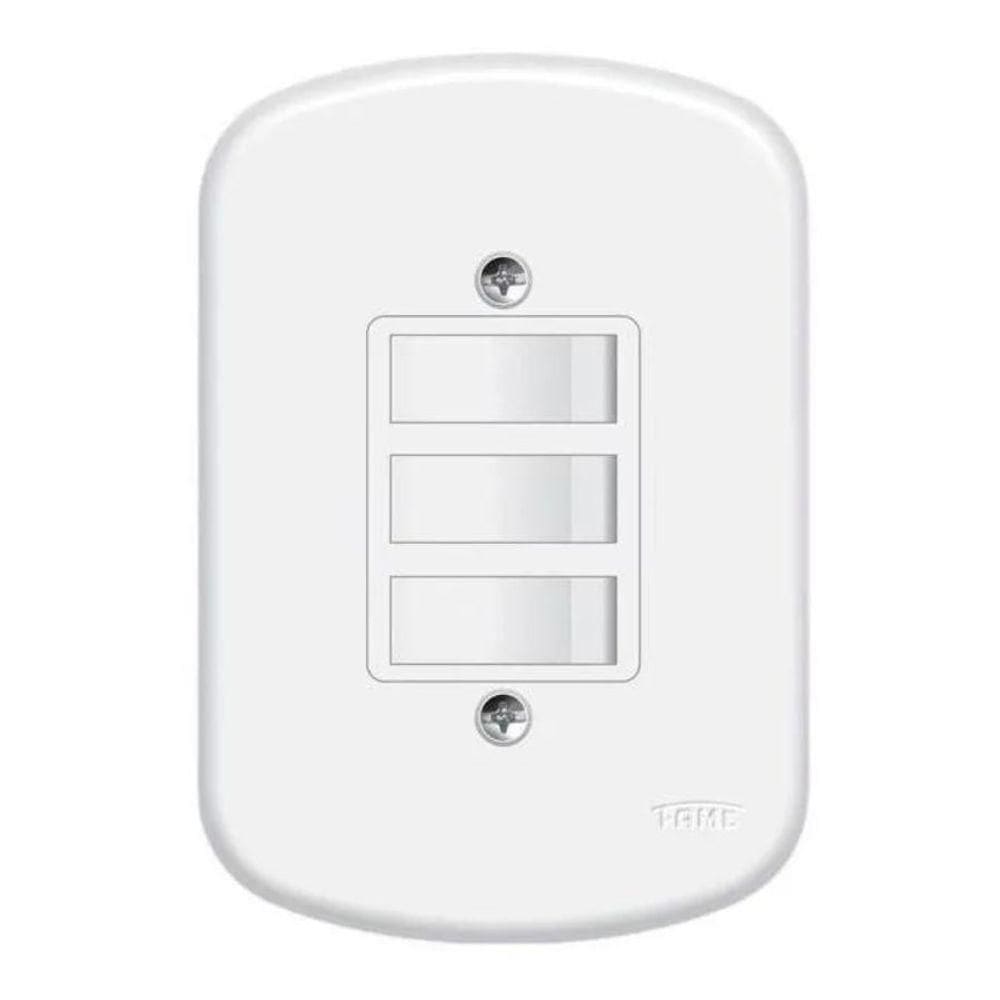 Conjunto Fame Blanc - Interruptor Triplo Simples 10a